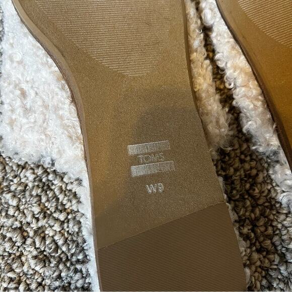 Toms Shearling Pointed Toe Mule Flats Cream 9 - Picture 4 of 5